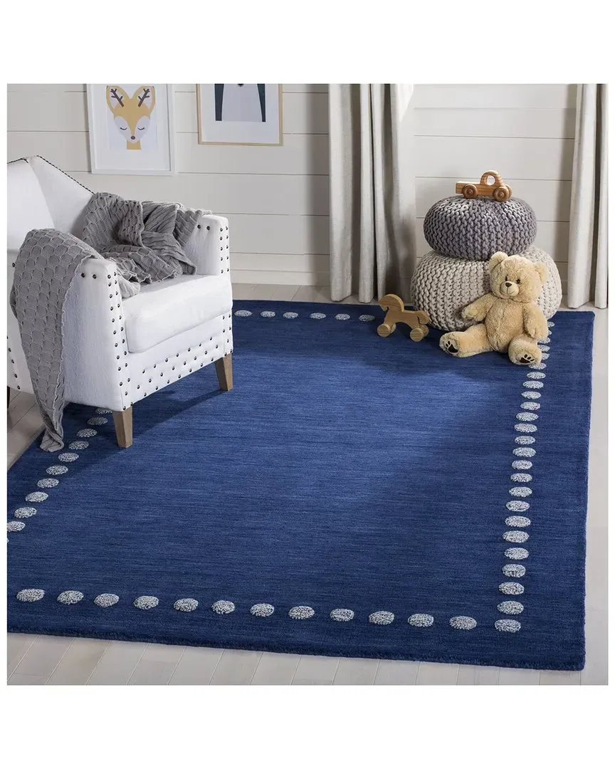 Kids Hand-Loomed Rug - Navy, Wool image