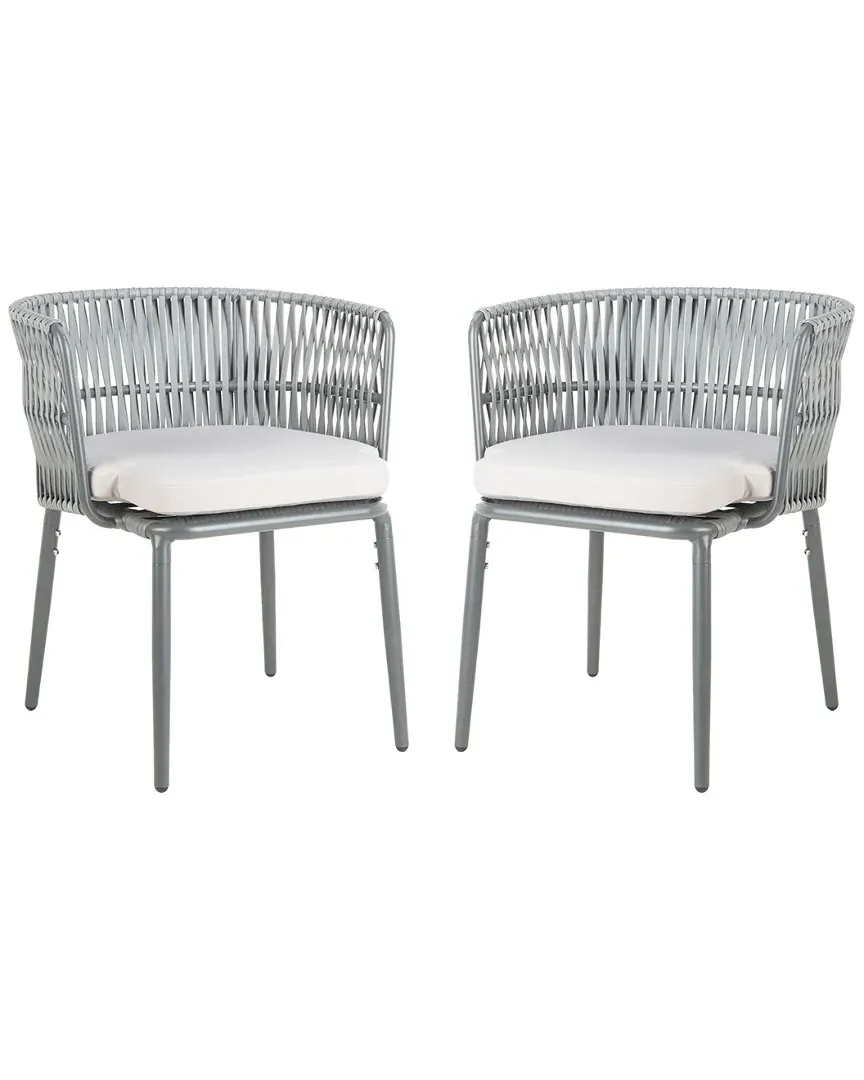 Kiyan Set of 2 Outdoor Rope Chairs - Grey, Rattan