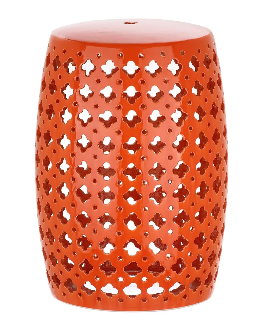Lacey Garden Stool - Orange, Ceramic image