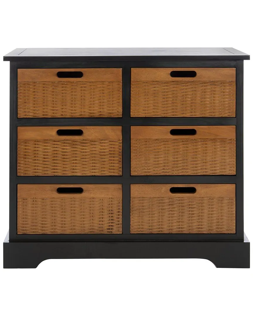 Landers 6-Drawer Storage Unit - Black, Pine image