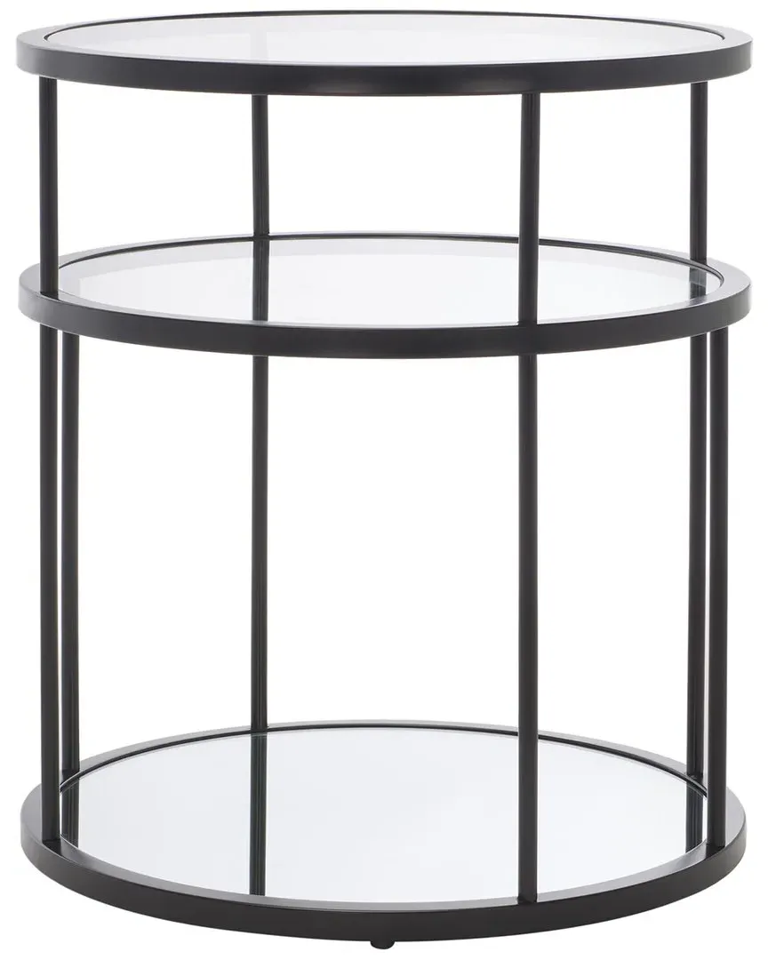 Layta 3 Shelf Accent Table - Black, Glass image