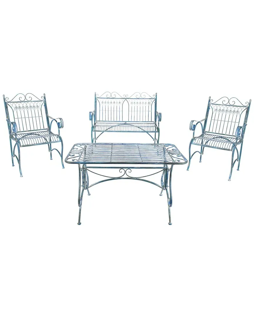 Leah Outdoor 4pc Set - Antique Blue, Iron image