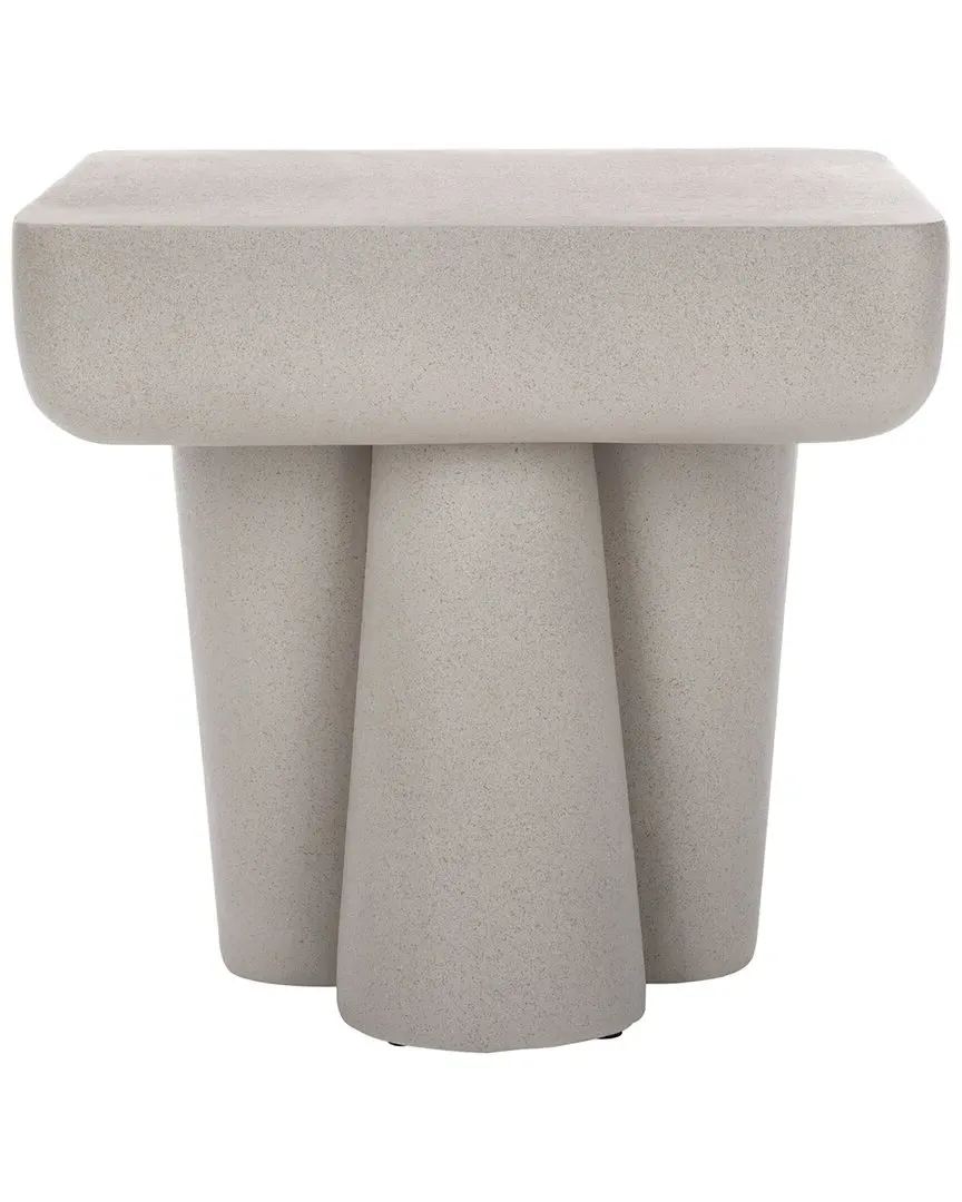 Leeza Square Accent Table - Grey, Magnesium Oxide image