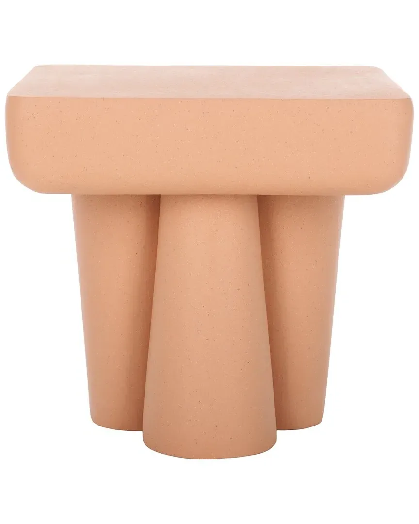 Leeza Square Accent Table - Terracotta, Magnesium Oxide