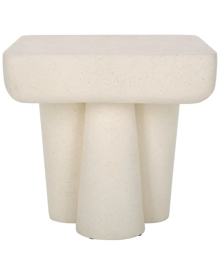 Leeza Square Accent Table - White, Magnesium Oxide