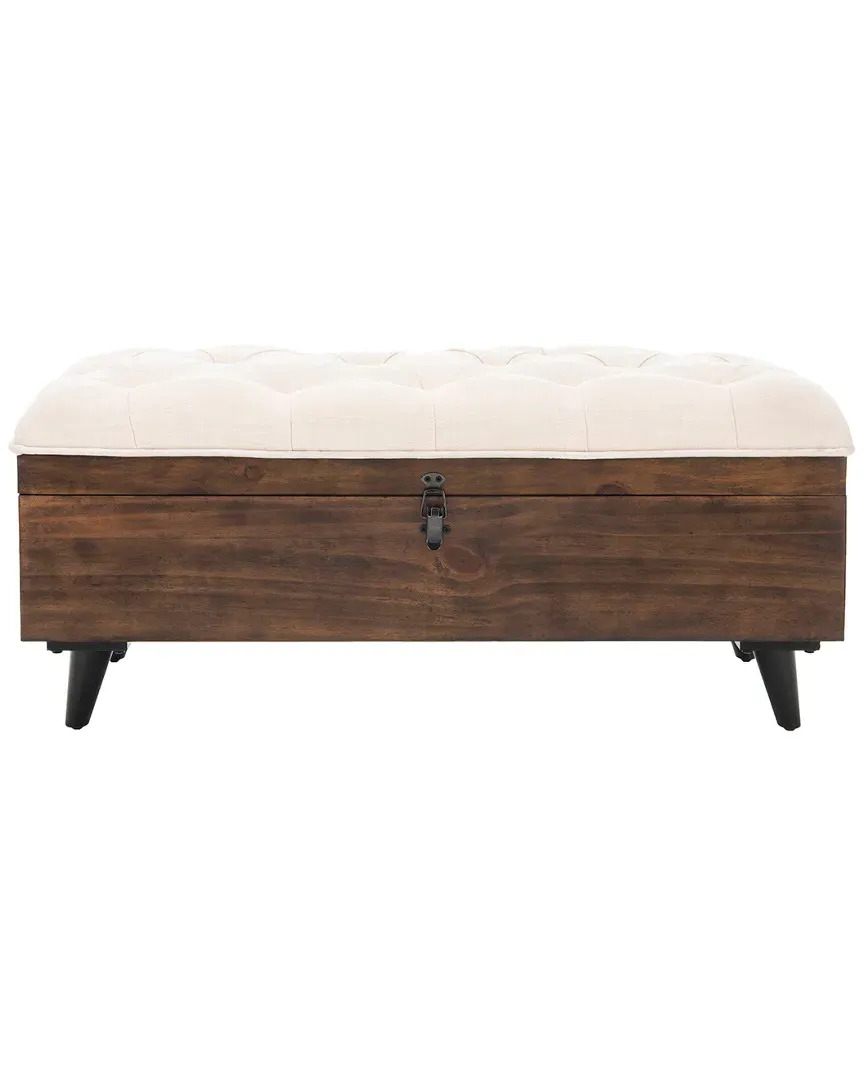 Liam Tufted Cocktail Ottoman with Storage - Light Beige image