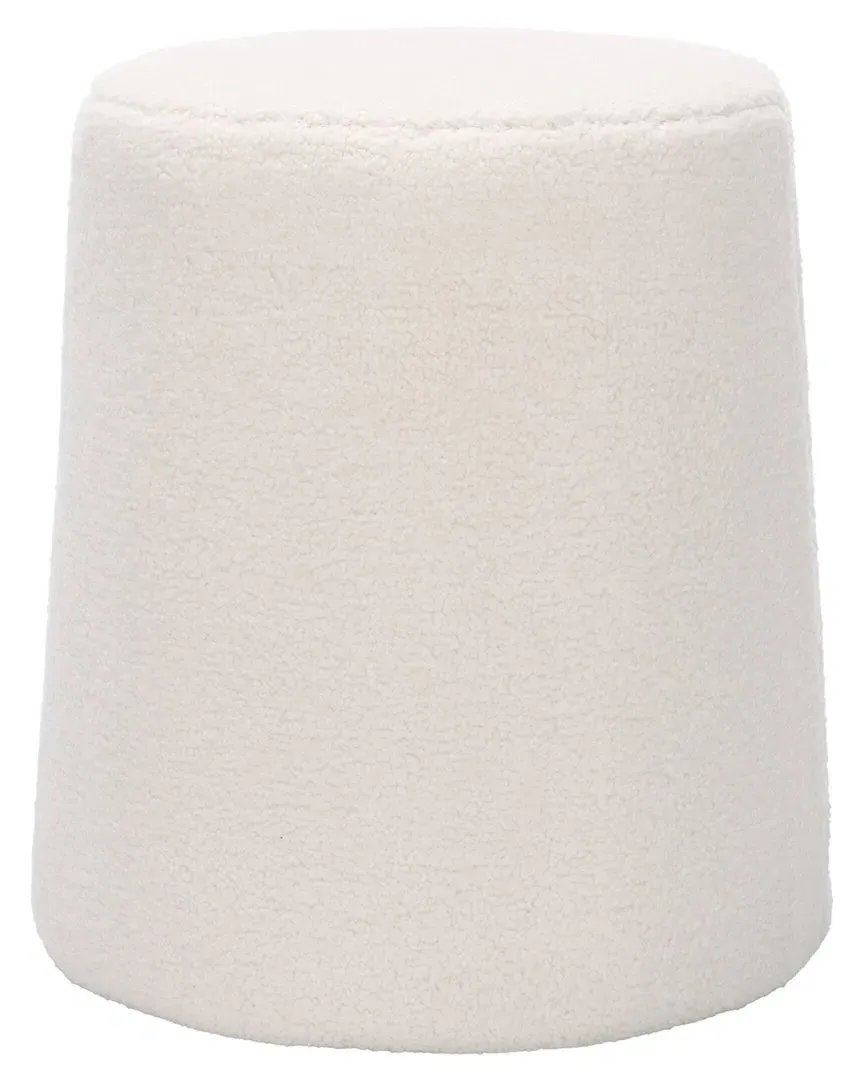 Liesel Narrow Flared Ottoman - Ivory, Sherpa image