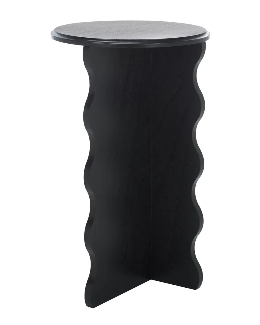 Lilith Wavy Accent Table - Black, Wood