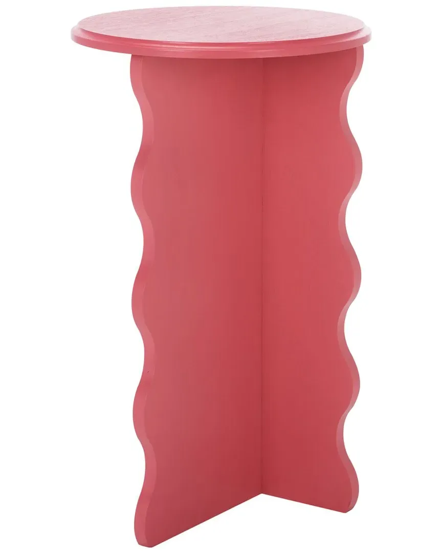 Lilith Wavy Accent Table - Rose, Wood