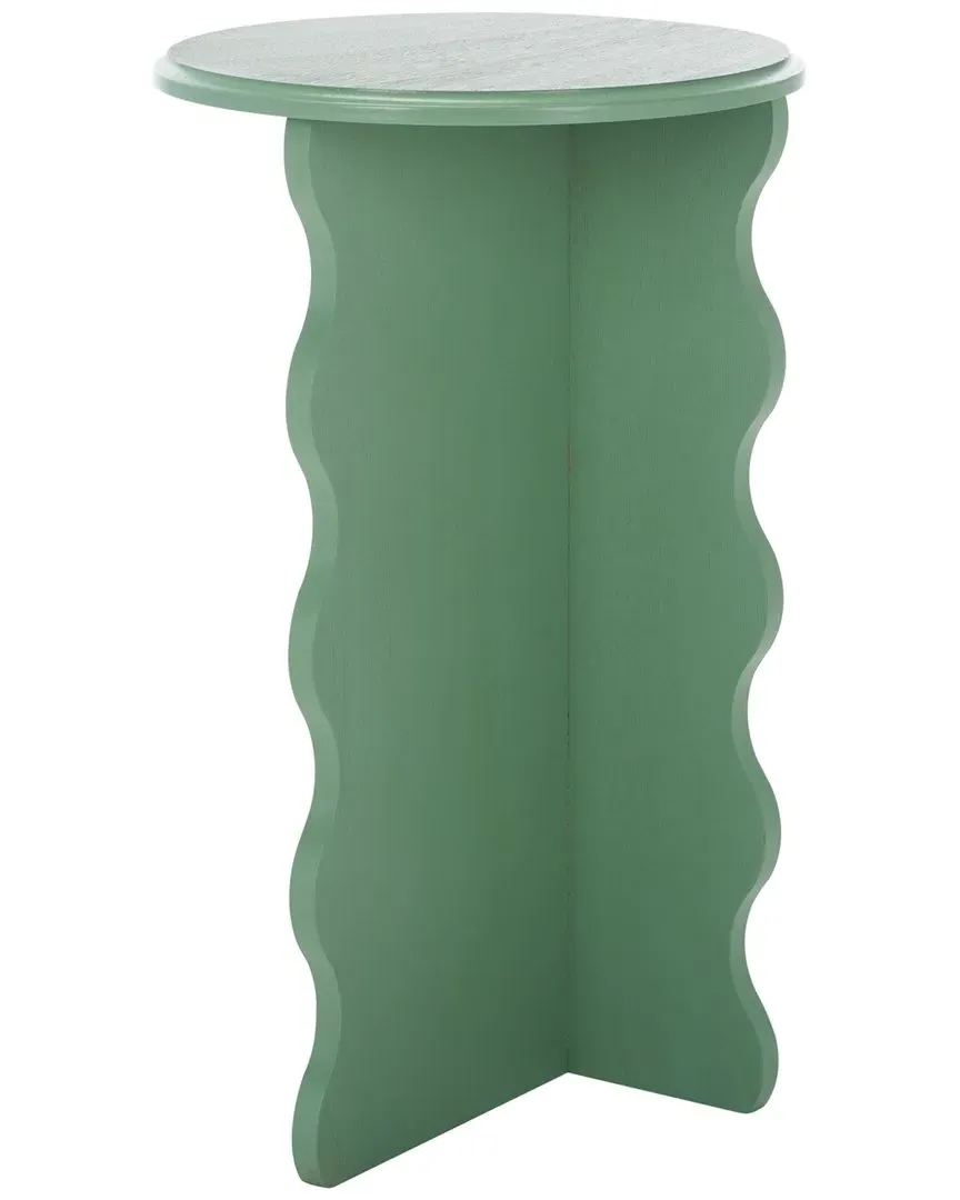 Lilith Wavy Accent Table - Sage Green, Wood