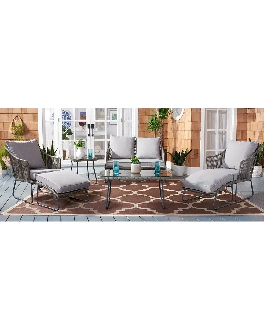 Lonra 7-Piece Lounger Set - Grey, Rattan image