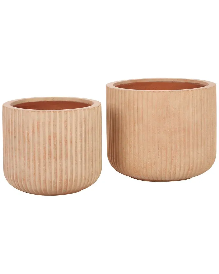 Lucca Set of 2 Planter Pots - Terracotta, Cement image