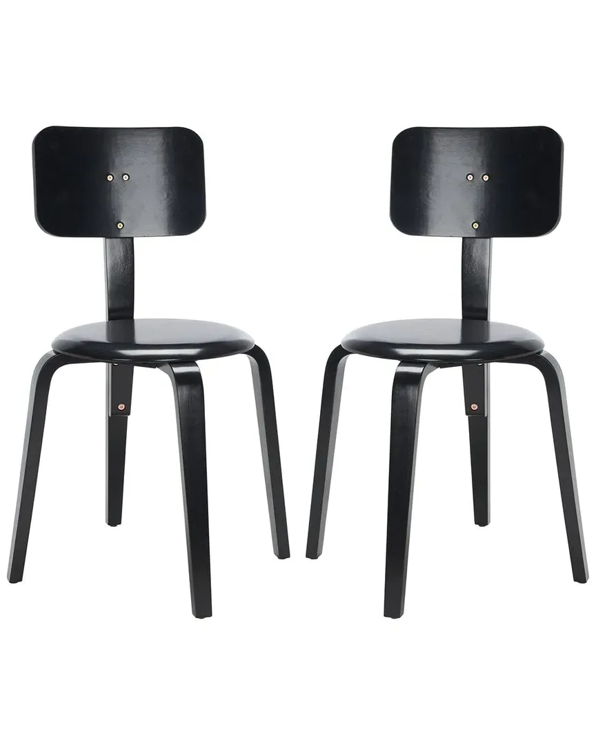 Luella Set of 2 Stackable Dining Chairs - Black, Wood image