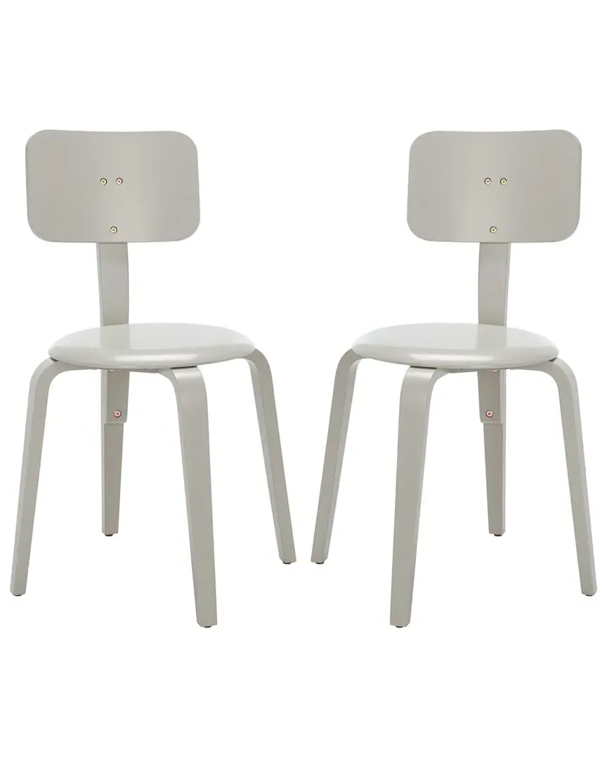 Luella Set of 2 Stackable Dining Chairs - Grey, Wood