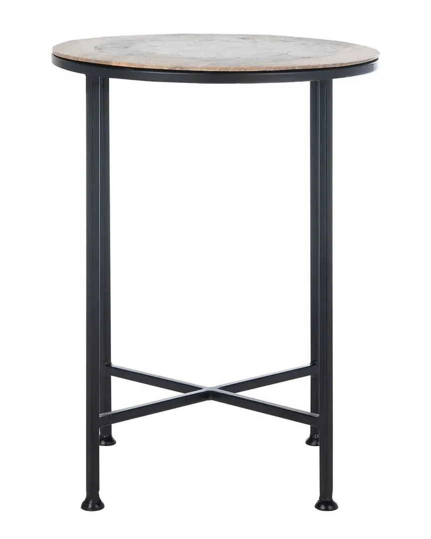 Lumi Agate Accent Table - Black Agate, Wood