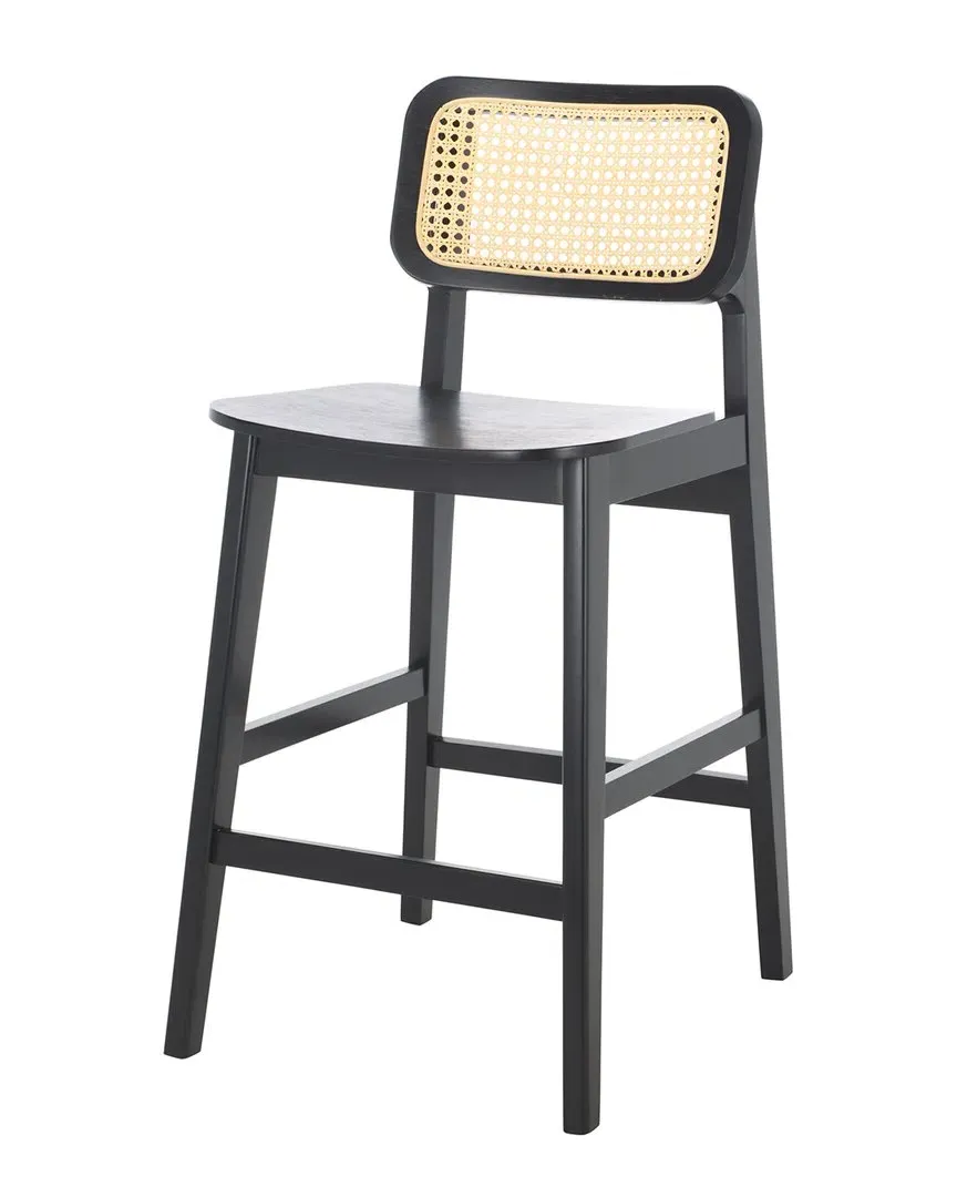 Luz Cane Counter Stool - Black, Wood image