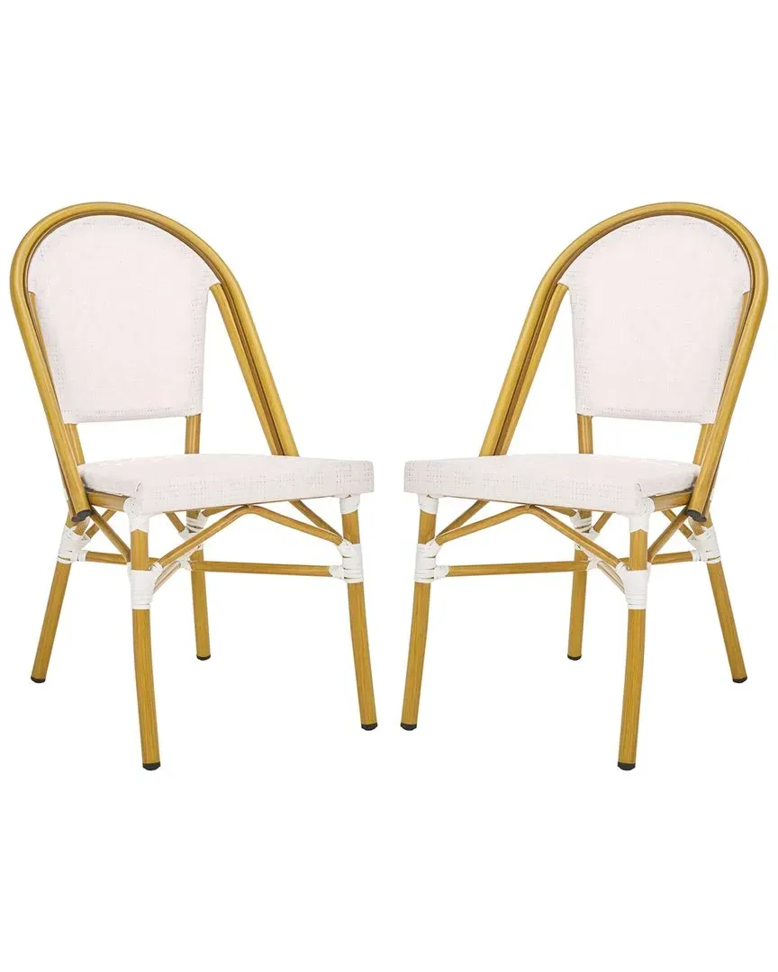 Lydia Set of 2 Bistro Chairs - White, Aluminum image