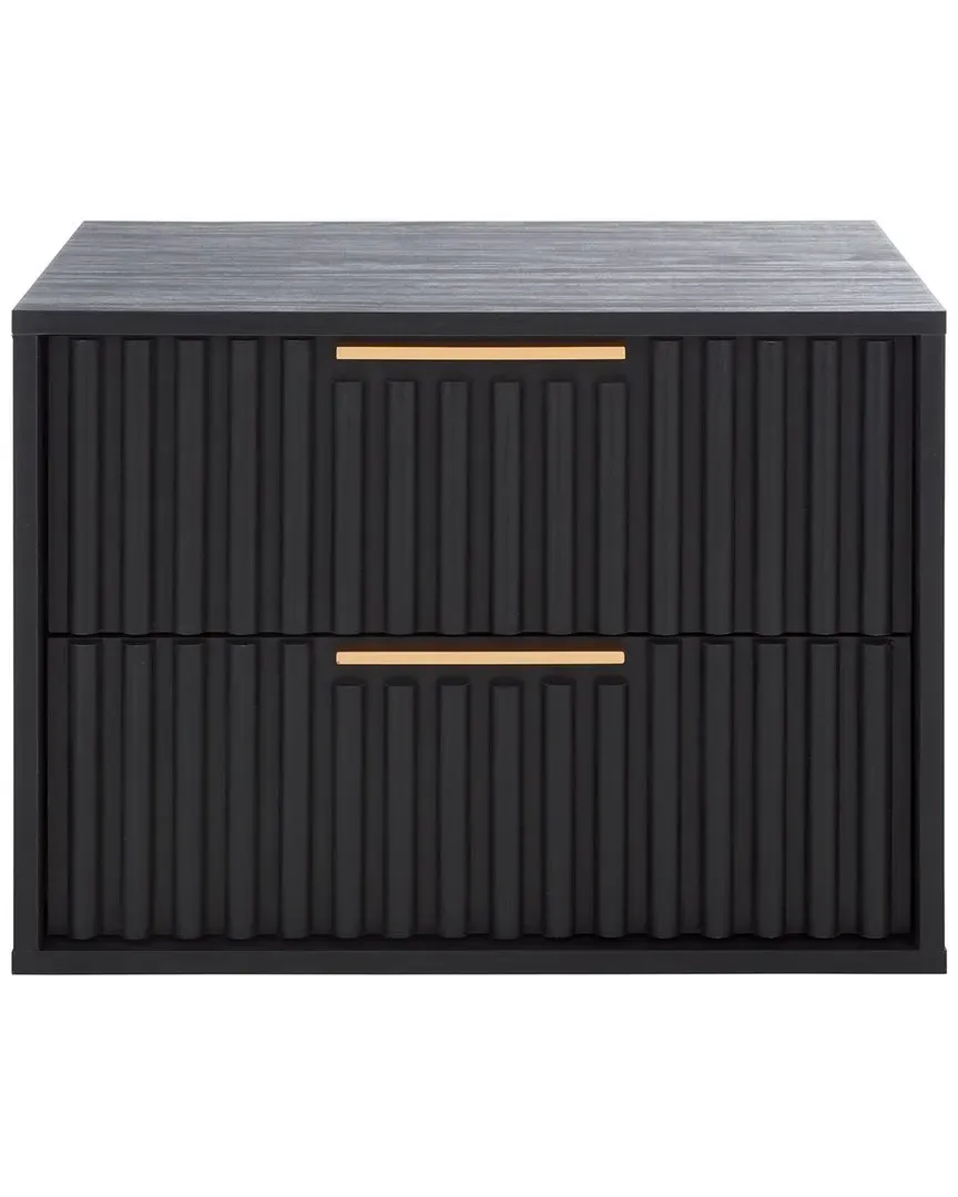 Lylia 2-Drawer Floating Nightstand - Black, Wood image