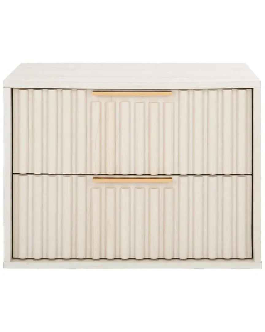 Lylia 2-Drawer Floating Nightstand - Bleached White, Wood