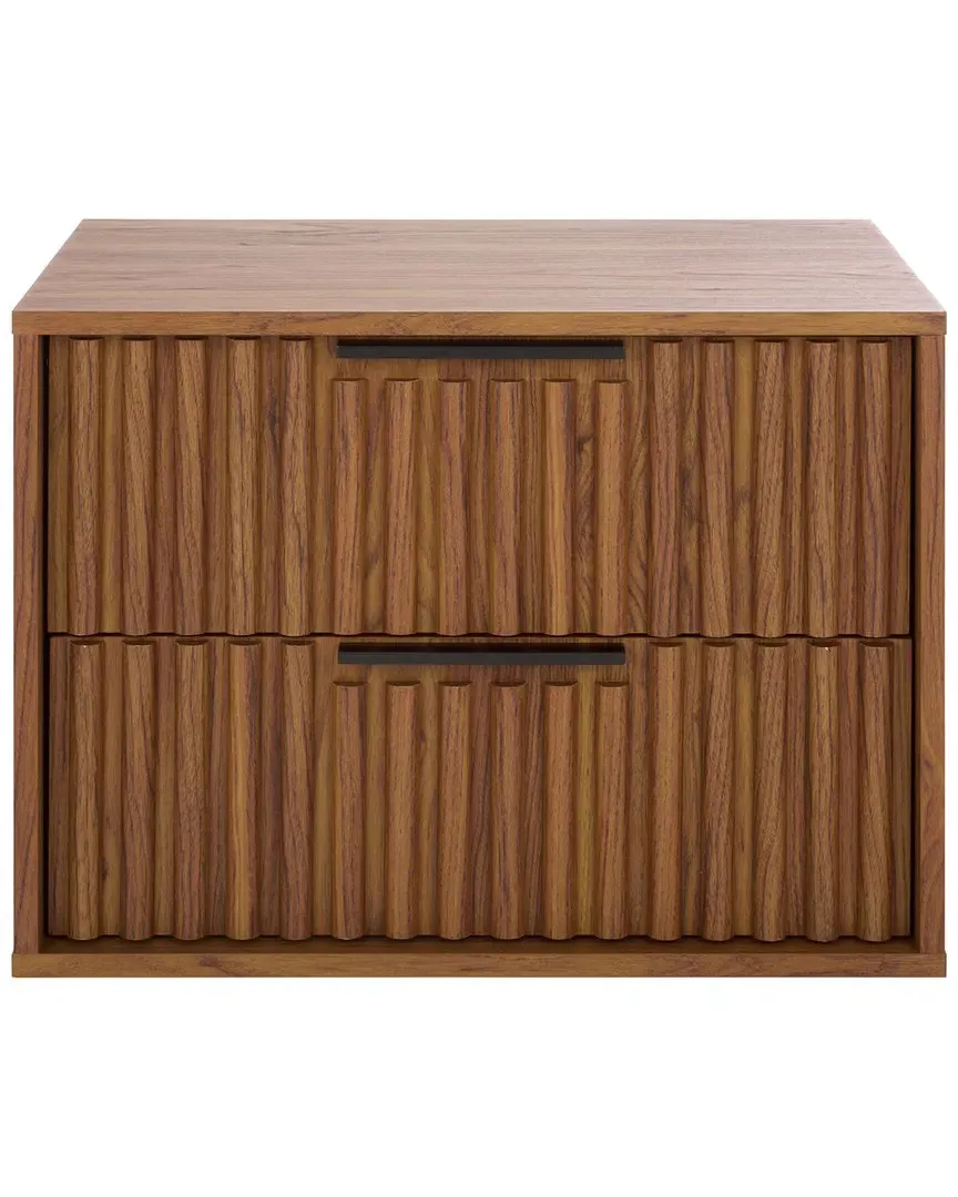 Lylia 2-Drawer Floating Nightstand - Walnut, Wood