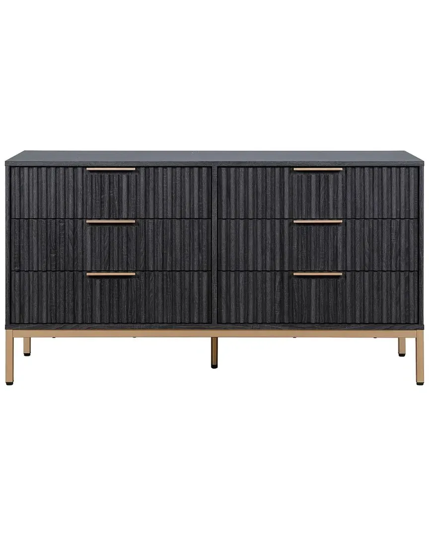 Lylia 6-Drawer Dresser - Black, Wood image