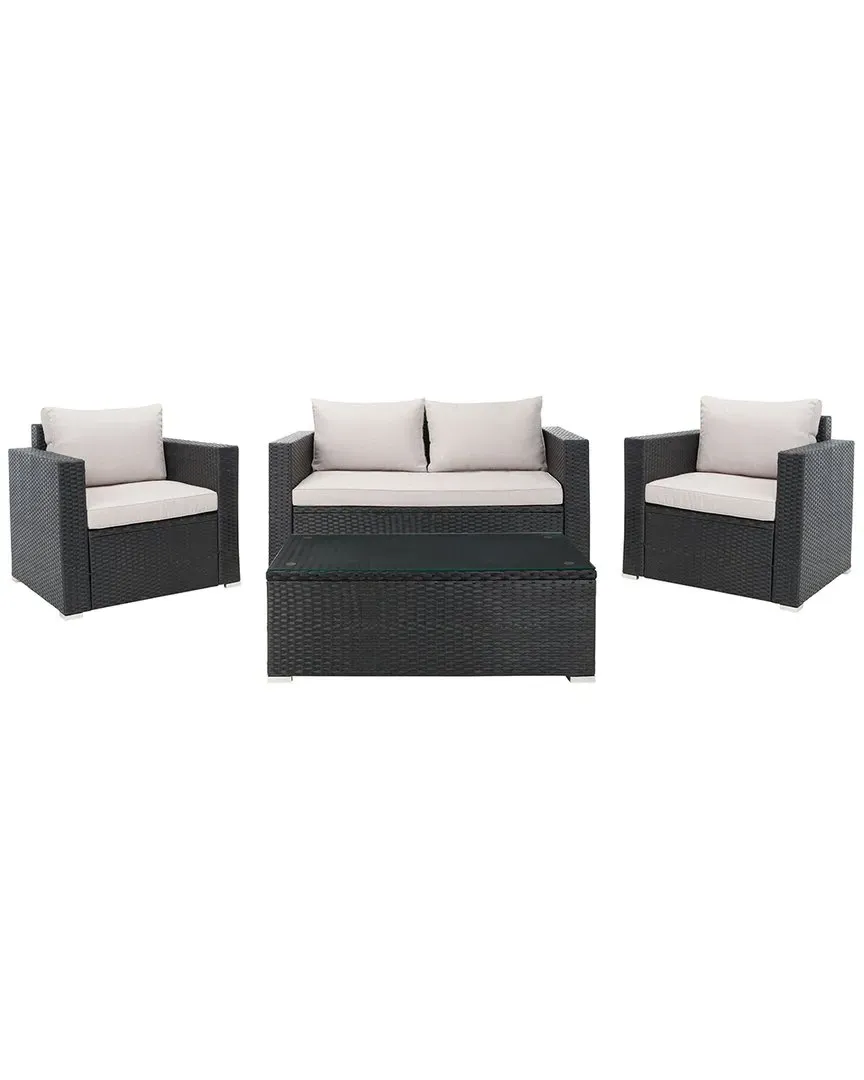 Machie 4-Piece Outdoor Living Set - Black, PE Wicker image