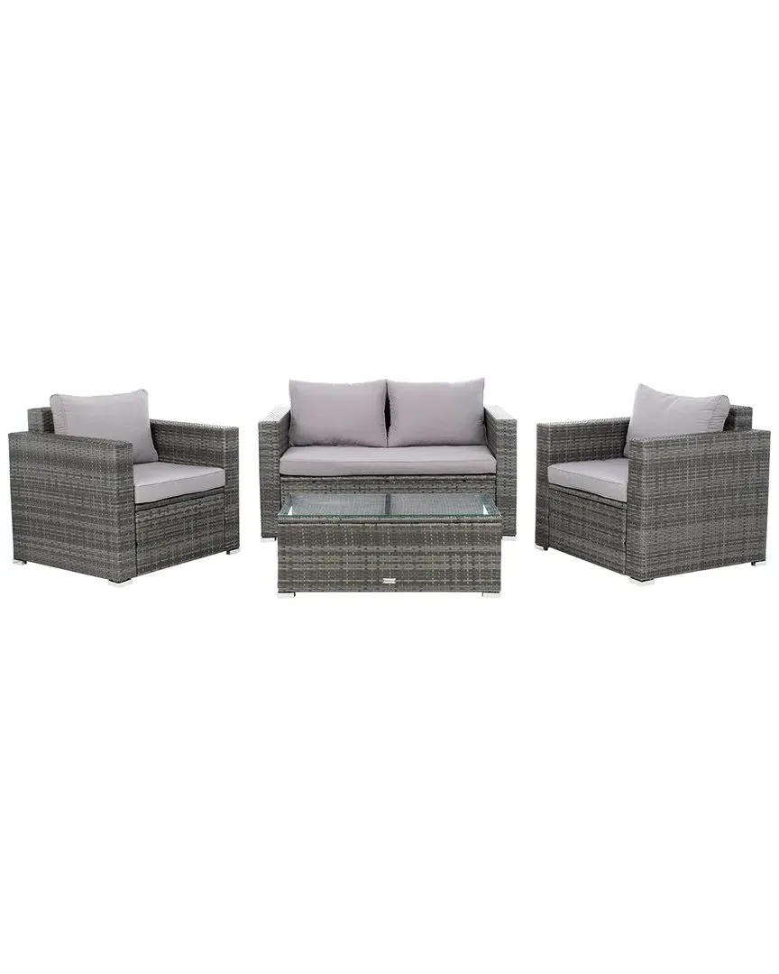 Machie 4pc Outdoor Living Set - Grey, Wicker
