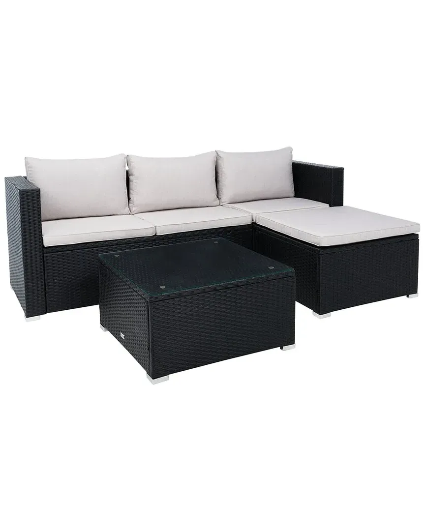 Madalina Outdoor Living Set - Black, Wicker image