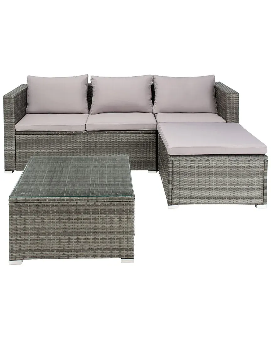 Madalina Outdoor Living Set - Grey, Wicker