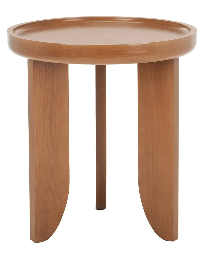 Malyn Round Accent Table - Brown, Pine