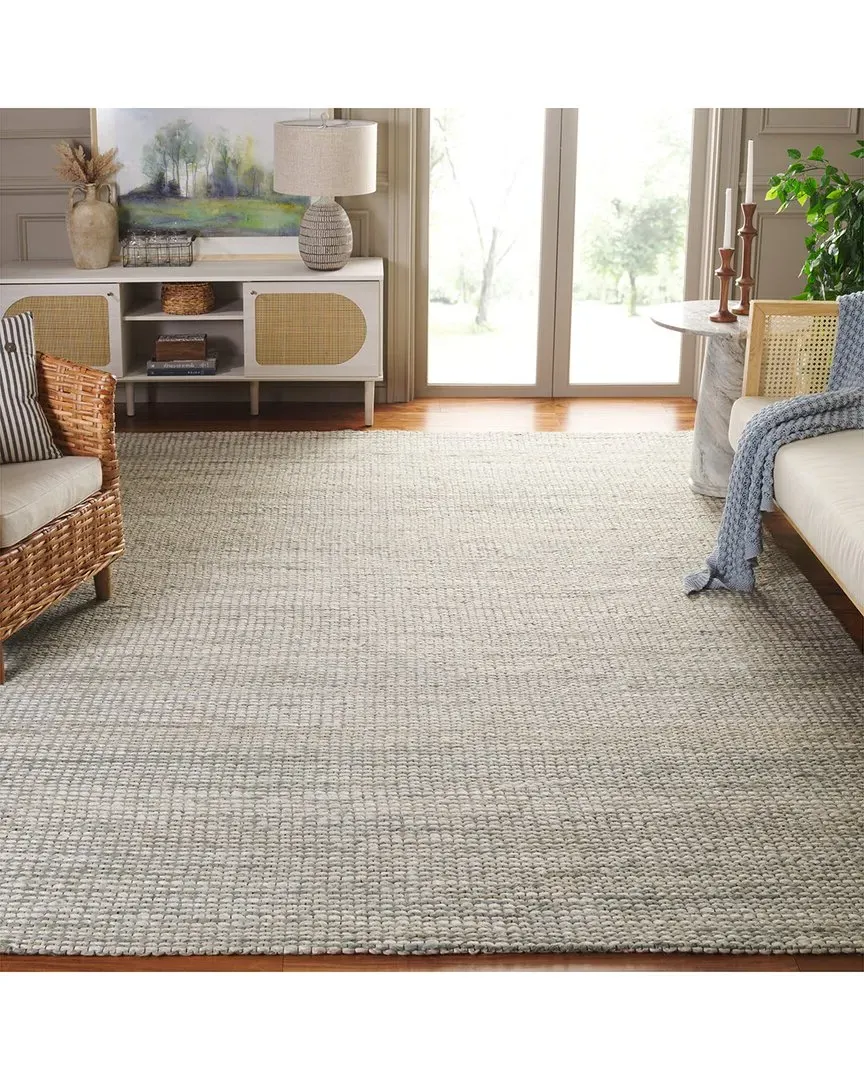 Marbella Hand Loomed Rug - Light Grey, Jute & Cotton