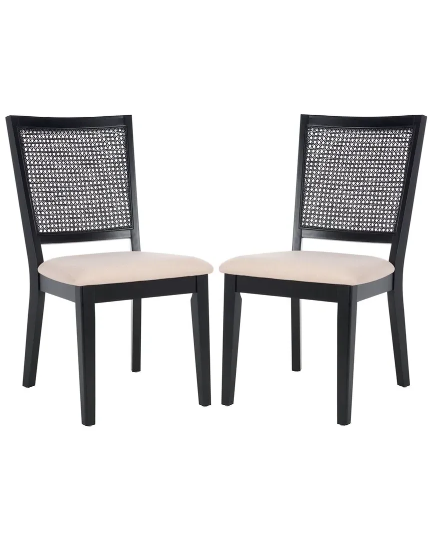 Margo Dining Chair Set of 2 - Black, Rattan image