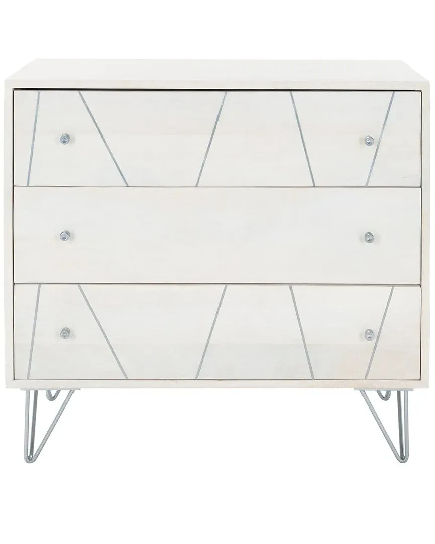 Marigold 3 Drawer Chest - White, Mango Wood