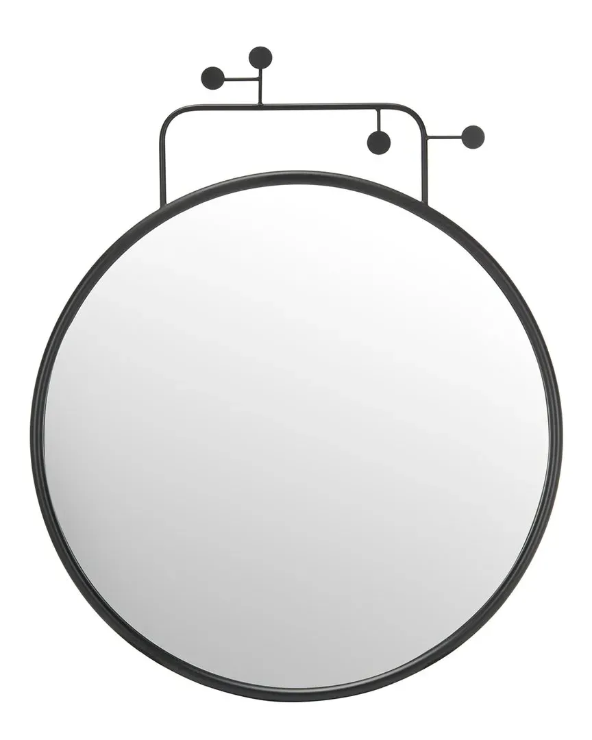 Marlo Round Wall Mirror - Black, Iron image