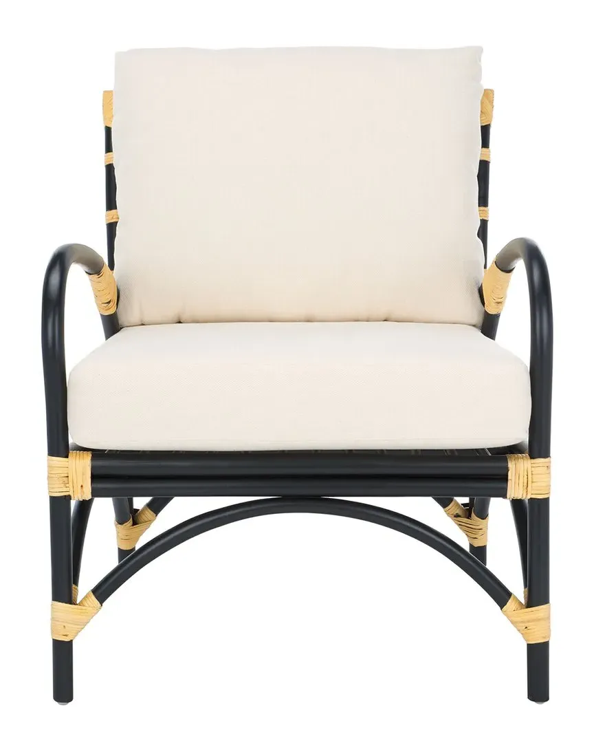 Meara Accent Chair with Cushion - White, Rattan