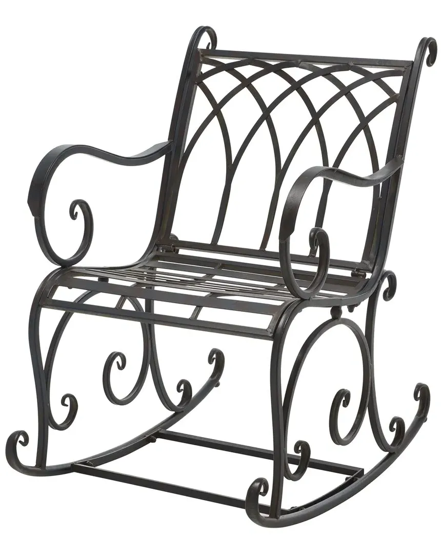 Medrano Indoor/Outdoor Rocking Chair - Black, Iron image