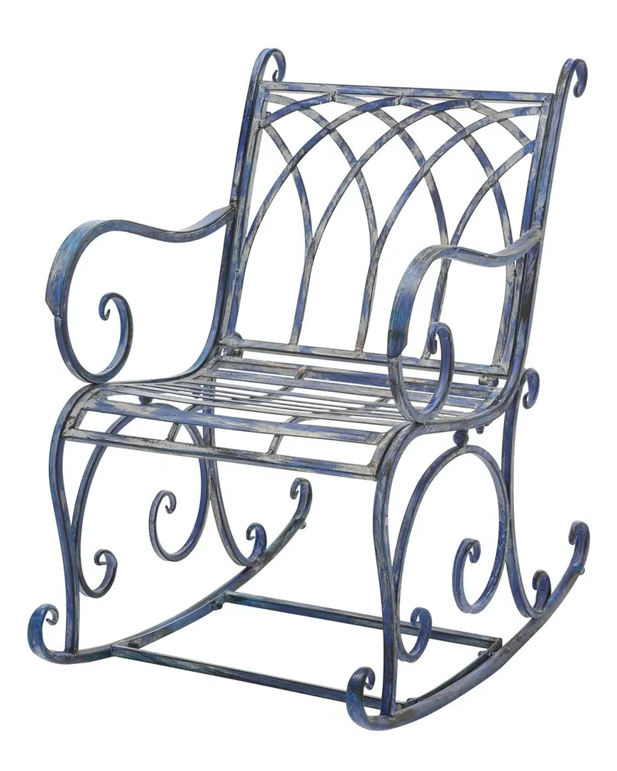 Medrano Indoor/Outdoor Rocking Chair - Blue, Iron