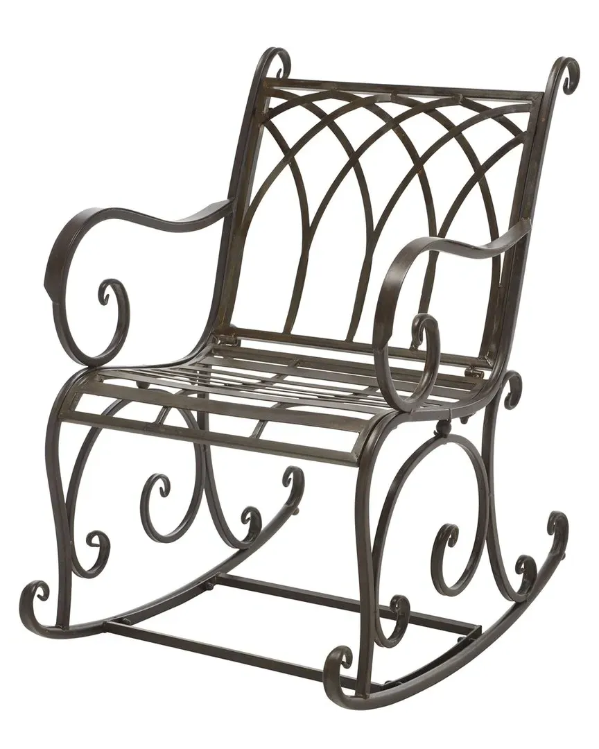 Medrano Indoor/Outdoor Rocking Chair - Brown, Iron