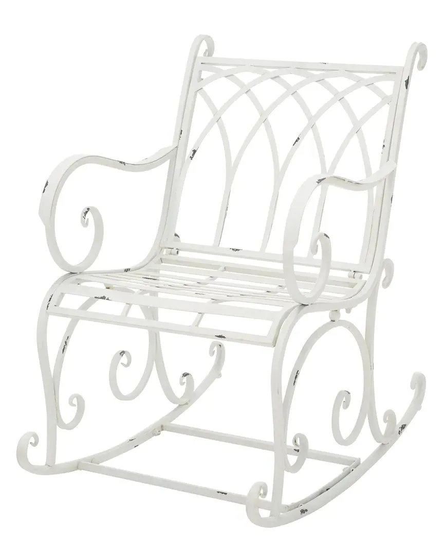 Medrano Indoor/Outdoor Rocking Chair - White, Iron