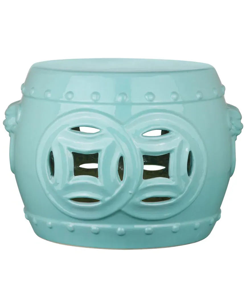 Mei Double Coin Garden Stool - Light Blue, Ceramic image