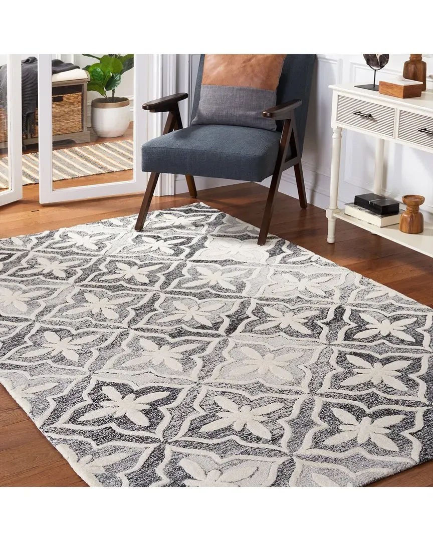 Metro Hand-Tufted Area Rug - Black, Polypropylene & Wool