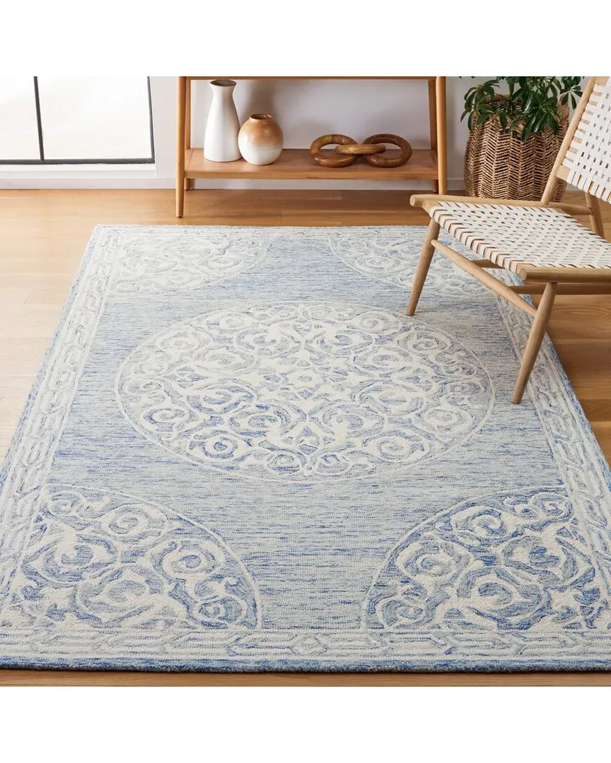 Metro Hand-Tufted Area Rug - Blue, Polypropylene & Wool