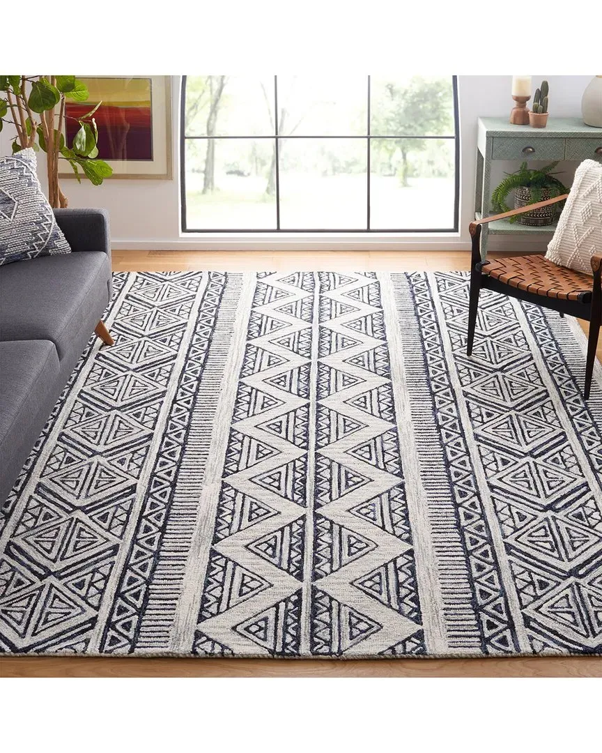 Metro Hand-Tufted Area Rug - Blue, Wool
