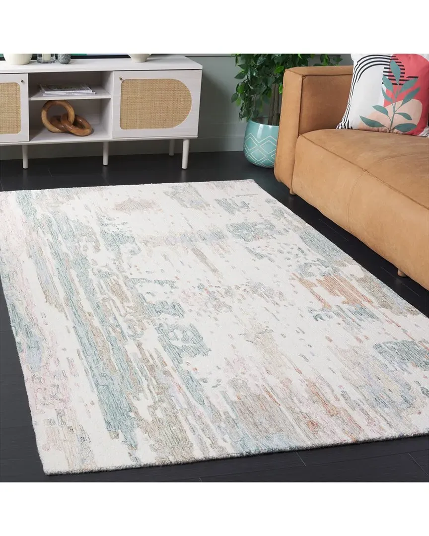Metro Hand-Tufted Area Rug - White, Wool
