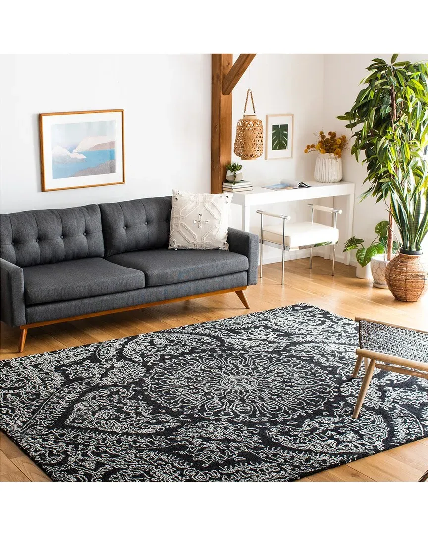 Metro Indian Wool & Cotton Rug - Black