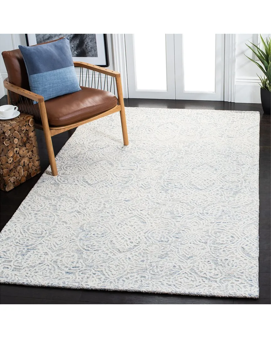 Metro Indian Wool & Cotton Rug - Blue