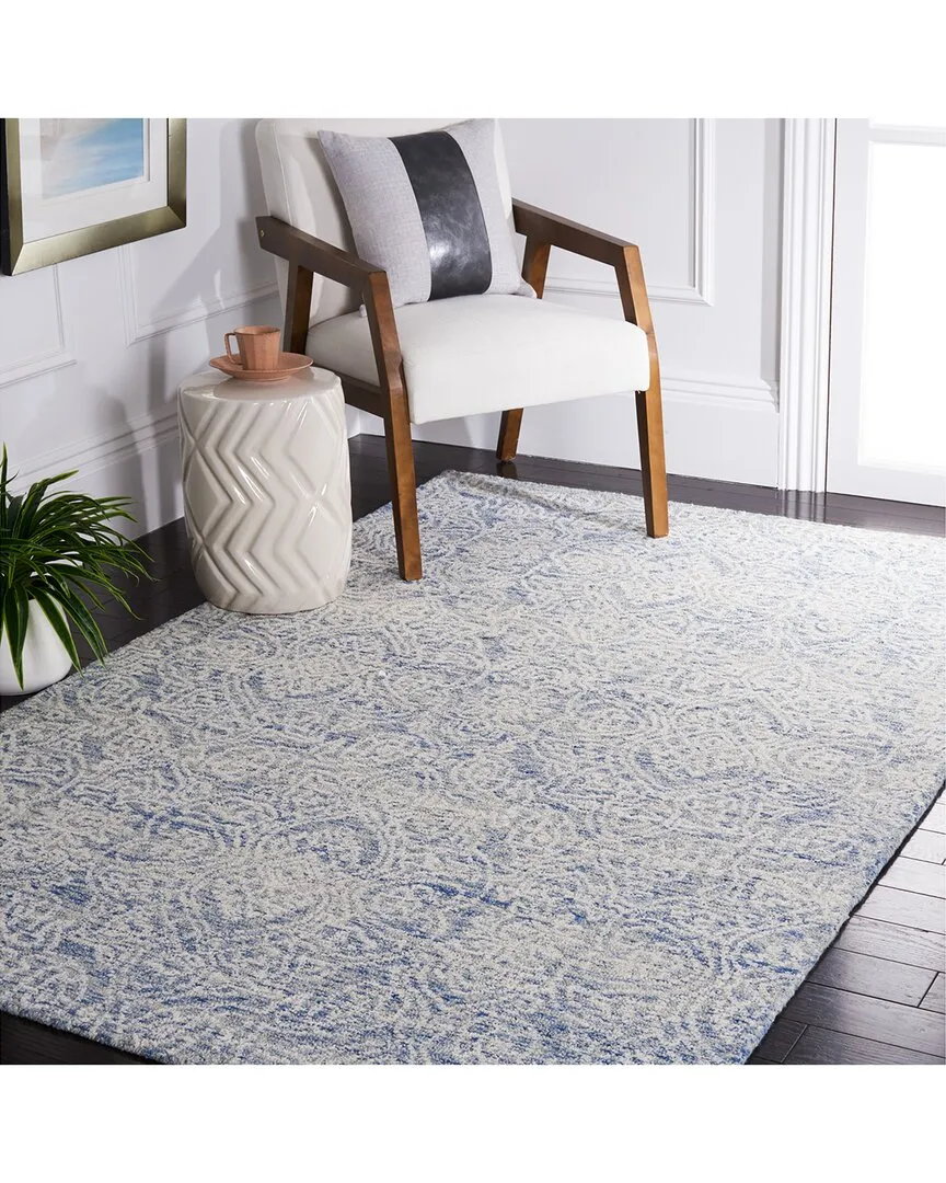 Metro Indian Wool & Cotton Rug - Blue