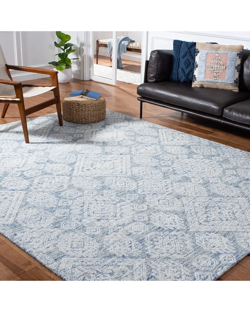 Metro Indian Wool & Cotton Rug - Blue