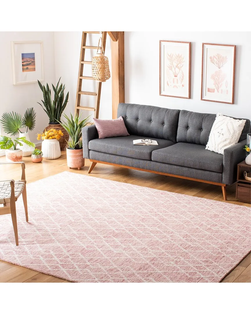 Metro Indian Wool & Cotton Rug - Pink
