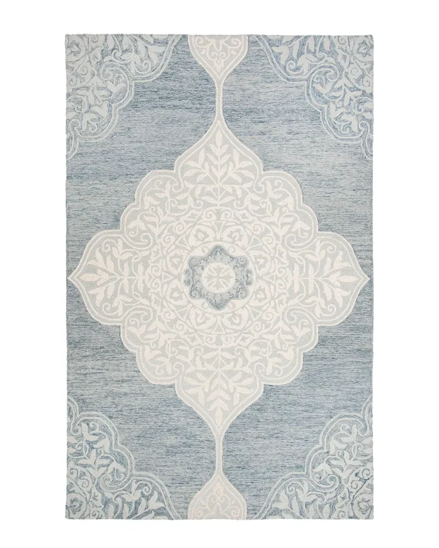 Micro-Loop Hand-Tufted Rug - Blue, Wool